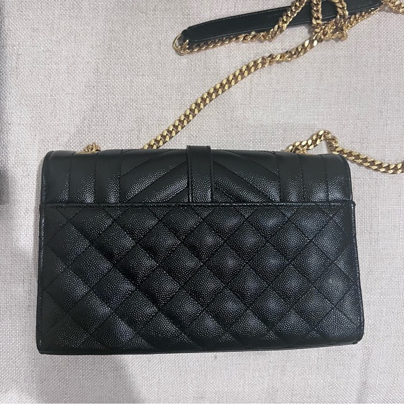 Envelope small quilted textured-leather shoulder bag - Picture 3 of 5